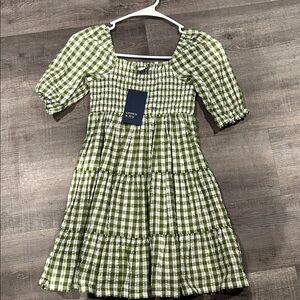 Cat & Jack Green Checkered Kids Dress
